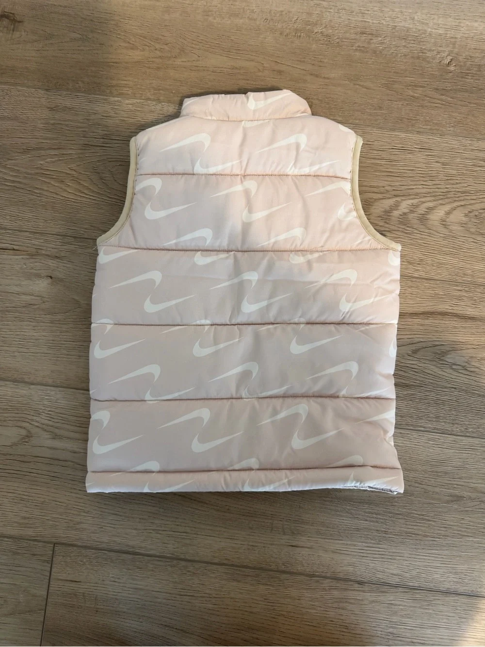 Nike Light Pink Quilted Vest with Black Logo
